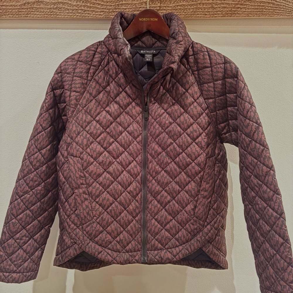 Athleta Whisper Featherless Jacket Brown/Black